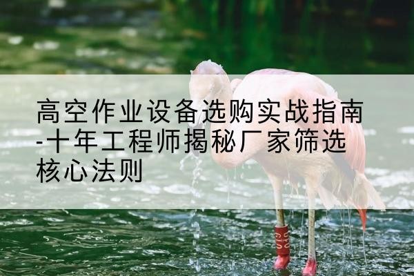 项城剪叉式升降机厂家-高空作业设备选购实战指南-十年工程师揭秘厂家筛选核心法则