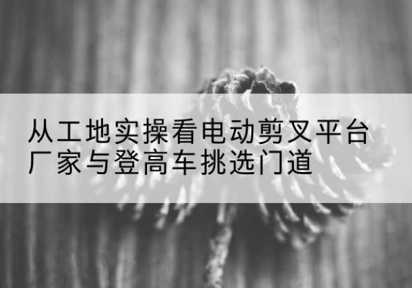 项城电动剪叉升降平台厂家-从工地实操看电动剪叉平台厂家与登高车挑选门道